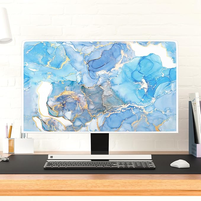 Baocicco Baby Blue Gold Marble Waterproof Screen TV Cover 37, 39 Inch Modern - Image 4