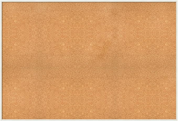 Amanti Art Natural Cork Board for Wall, 35x51 Vision Board with White Frame, Oversize Corkboard Office Decor for Home Organization, Modern Corkboard Pinboard to Display Items for Home Organization in-DeskLoop Office