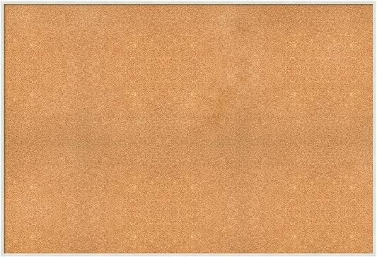 Amanti Art Natural Cork Board for Wall, 35x51 Vision Board with White Frame, Oversize Corkboard Office Decor for Home Organization, Modern Corkboard Pinboard to Display Items for Home Organization in-DeskLoop Office