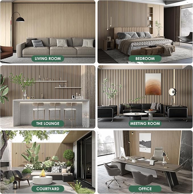 VallisCo 4-Piece Wood Slat Acoustic Panels - Image 5