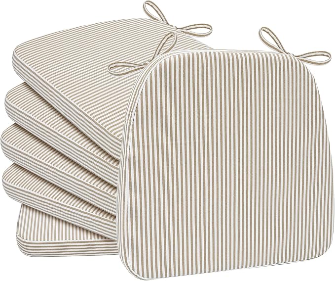 AAAAAcessories D-Shaped Chair Cushions, Machine-Washable Cover, Natural Sand by AAAAAcessories