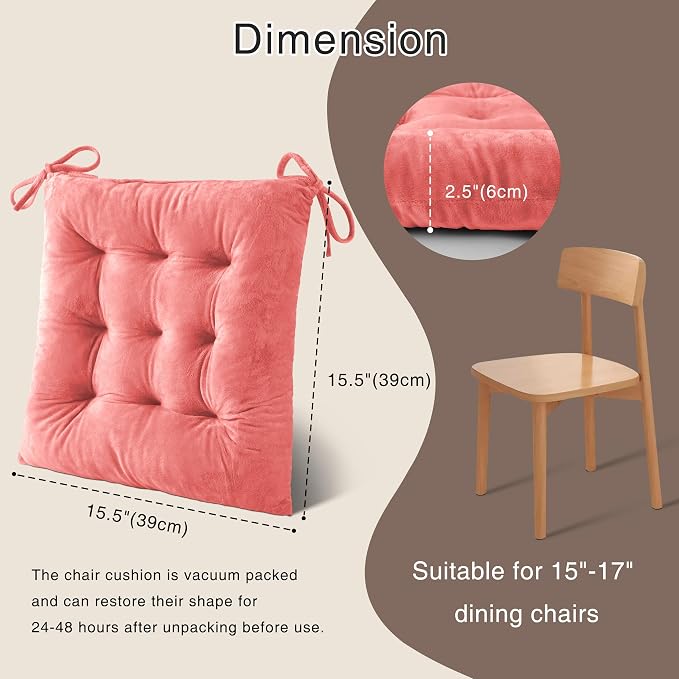 OVOV 4 Pack Chair Cushions for Dining Chairs Soft Seat Cushions for Kitchen - Image 2