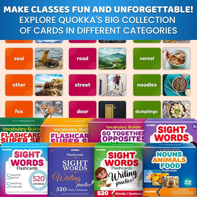QUOKKA 312 Noun Flash Cards Set – Kids and Adults Vocabulary Builder - Image 7