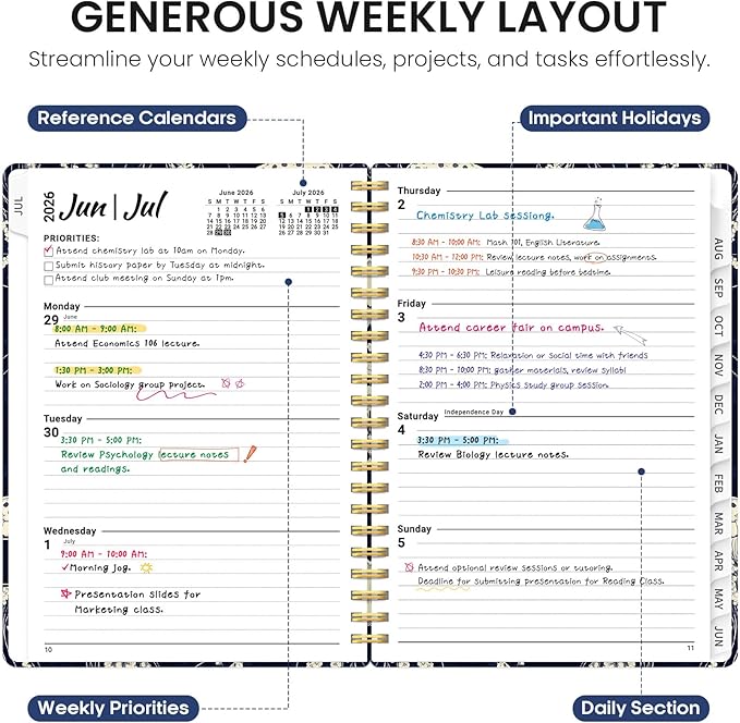 Planner 2026-2027, Academic Year Weekly and Monthly Calender Planner, from Jul - Image 3