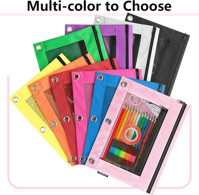 Forvencer Pencil Pouch for 3 Ring Binder, Large Pencil Case Pouch - Image 6