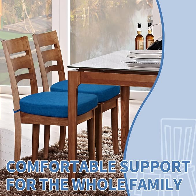 BUYUE Thickened 2.5" Friendly Woven Fabric Dining Chair Cushion, U-Shape High - Image 2