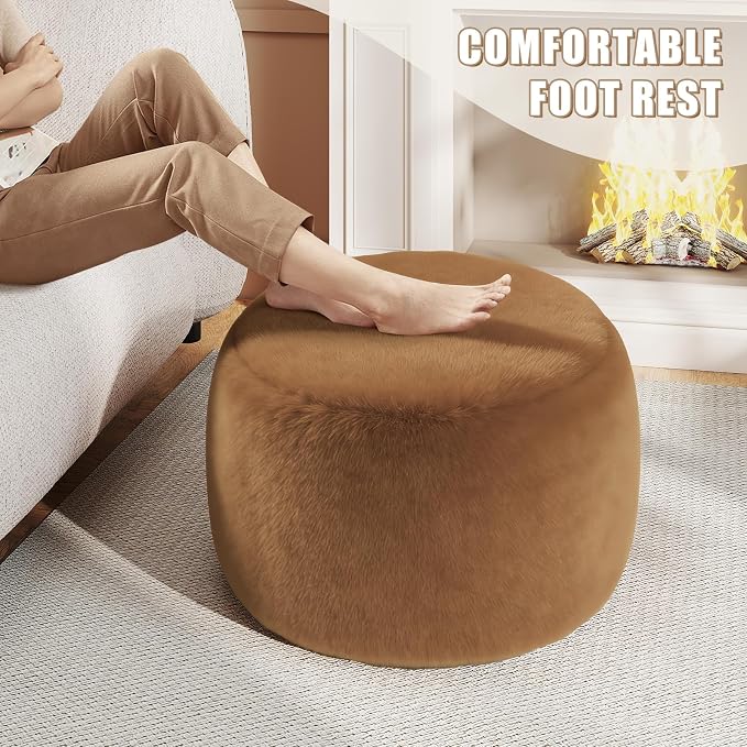 Gericco Round Stuffed Pouf Ottoman - Image 4