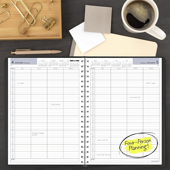AT-A-GLANCE 2027 Appointment Book Planner, Daily Group Planner, Four Person - Image 2