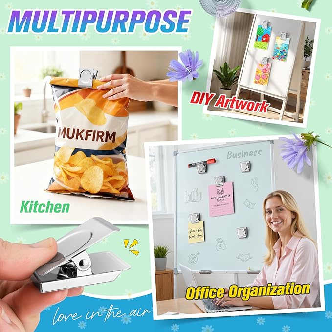 12 Pack Large Magnetic Clips Heavy Duty, Strong Magnet Clips - Image 4