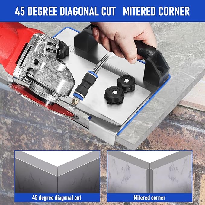 45 Degree Tile Chamfering Tool, Angle Grinder Stand Tile Cutter Tool Attachment for Tile 45 Degree Chamfer Cutting, 100-Type Universal Tile Chamfering Stand Type Angle Grinder-DeskLoop Office