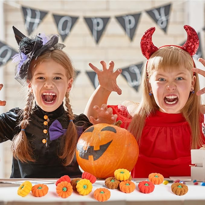 44Pcs 3D Pumpkin Erasers Bulk, Halloween Fall Mini Erasers for Student Classroom Prizes, Game Reward,Treasure Box,Trick or Treats, Goody Bag Filler,Party Favors (44PCS)-DeskLoop Office