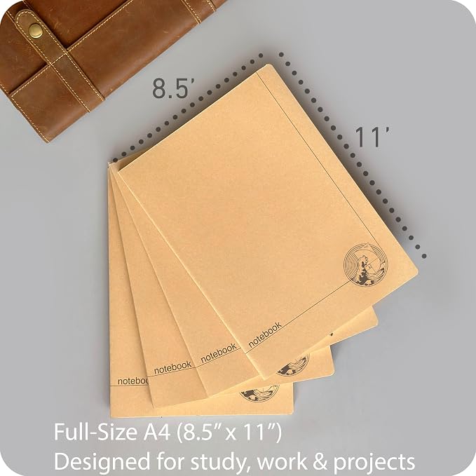 le vent A4 Lined Notebook Set – 4 Pack Rulled Paper Journals, 100 Pages - Image 3