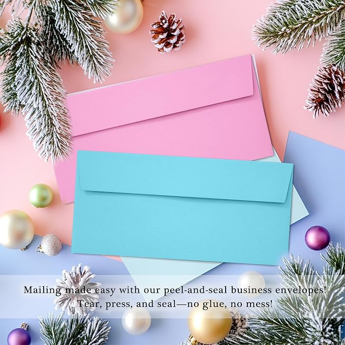 Slapaflife 50 Pack Business Envelopes #10, 4.13 x 9.49 Inches Colored Envelopes - Image 4