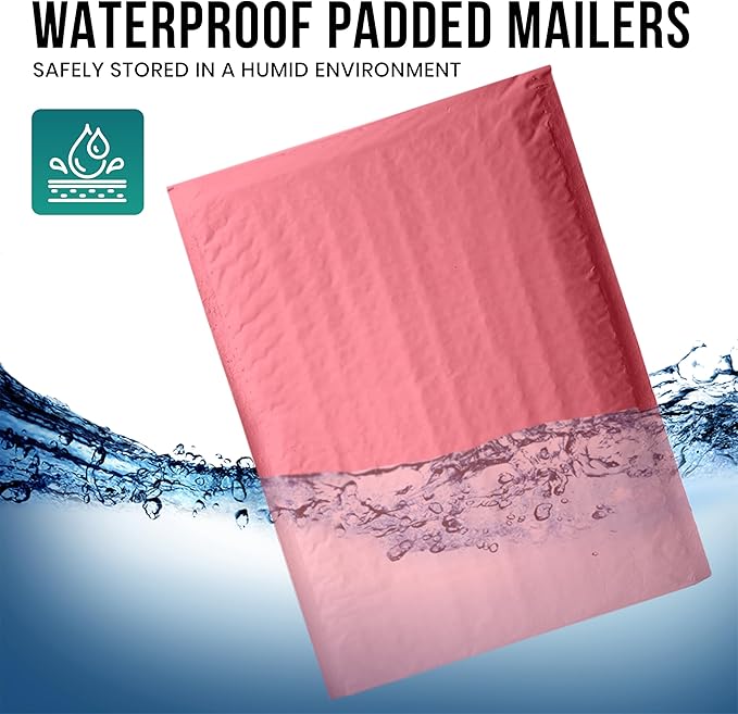 Levex - #2 8.5" x 12" [5 Pack] Pink Poly Bubble Mailers, Padded Envelope Mailers, Packing Envelope & Mailing Bags for Shipping-DeskLoop Office
