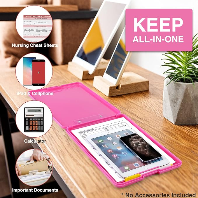 Sooez Clipboard with Storage, Plastic Storage Clipboards with Low Profile Clip - Image 5