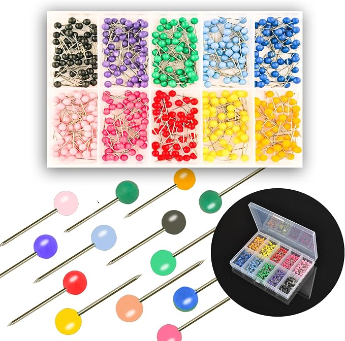 300 PCS Push Pins Map Tacks, 10 Assorted Colors in Reconfigurable Containers by Modpion