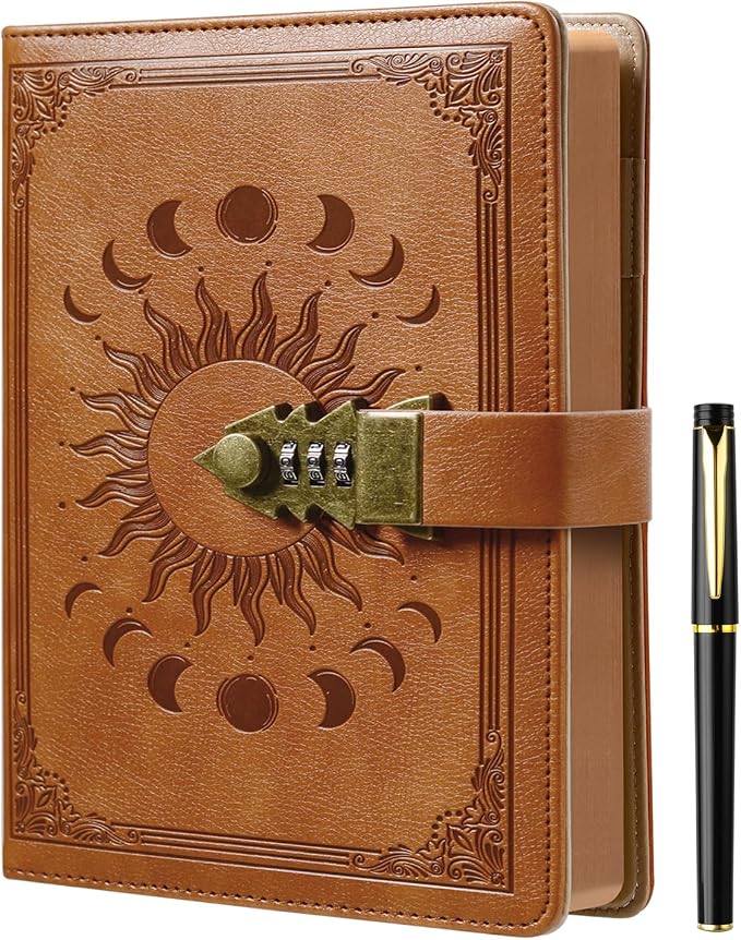 ZXHQ Lockable Diary for Women & Men, A5 Ruled 240 Pages PU Leather Journal by ZXHQ