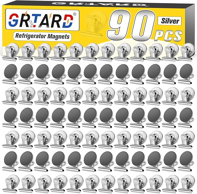 Grtard 90 Pack Magnetic Clips Heavy Duty, Magnet Clips by Grtard