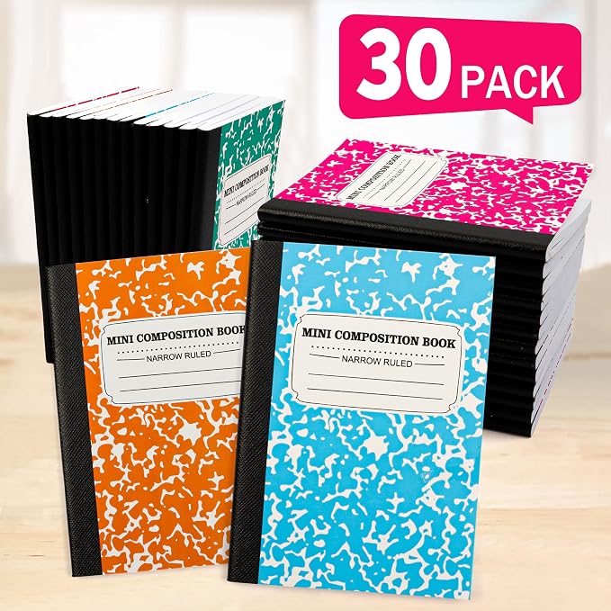 feela Mini Composition Notebook, Cute 30 Pack 5 Pastel Colors Narrow Ruled Mini - Image 4