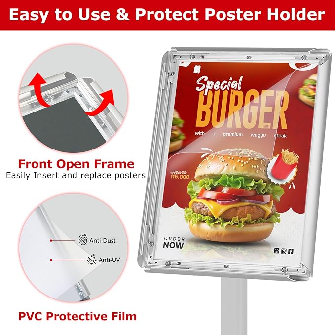 VAIIGO Heavy Duty Standing Sign Holder 11x17 Inch - Image 4
