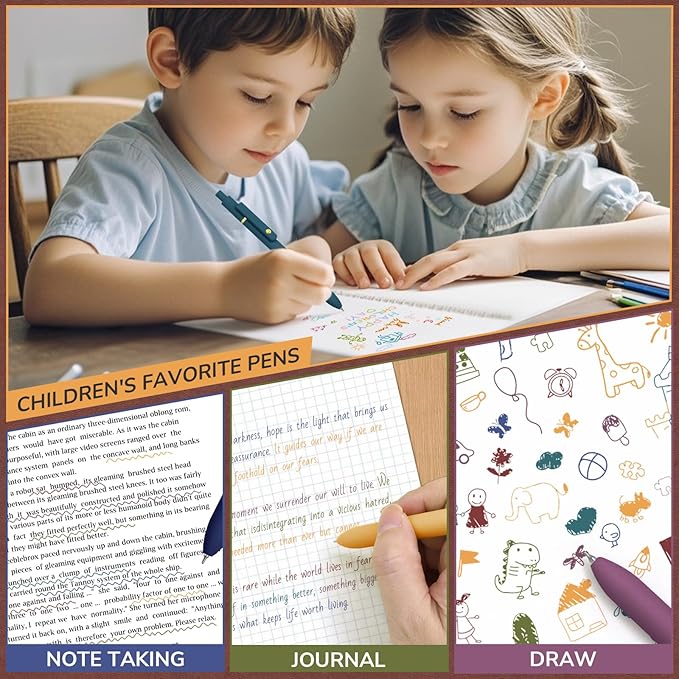 Colorful Pens, 6 Pcs Colored Pens Fine Point Smooth Writing Pen, 0.5mm Colored Ink Gel Pen for Journaling Note Taking Writing, Office School Supplies Gifts for Women (6 Pcs Gold Vintage)-DeskLoop Office