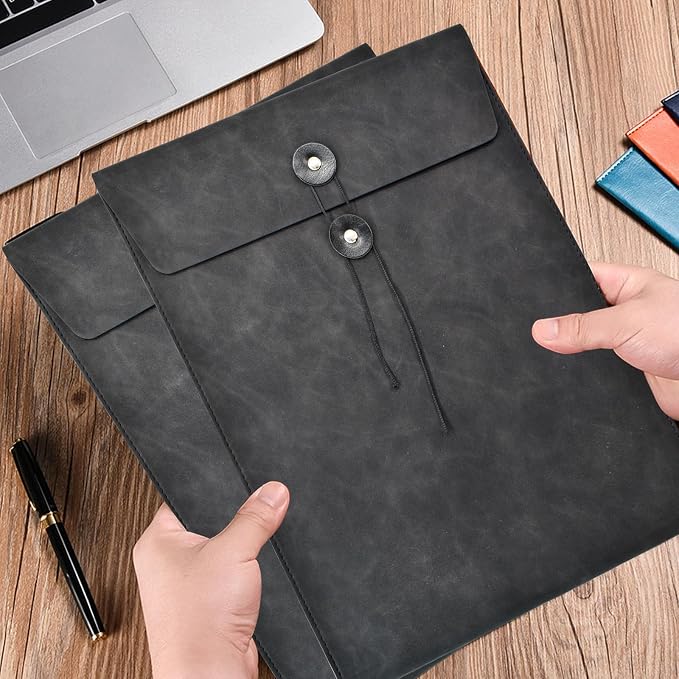 VANRA Vertical PU Leather Envelope File Folders Expanding Document Holder - Image 6