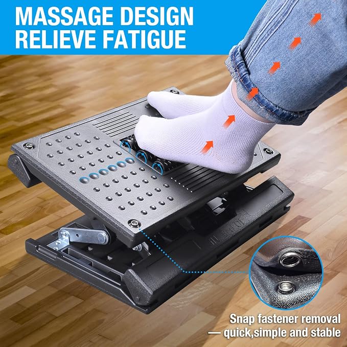 Scalebeard Foot Rest for Under Desk at Work, Height Adjustable Infinite Angle - Image 7