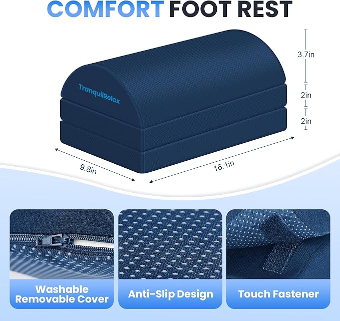 TranquilRelax Foot Rest for Under Desk at Work, Gaming Accessories Foot Stool - Image 3