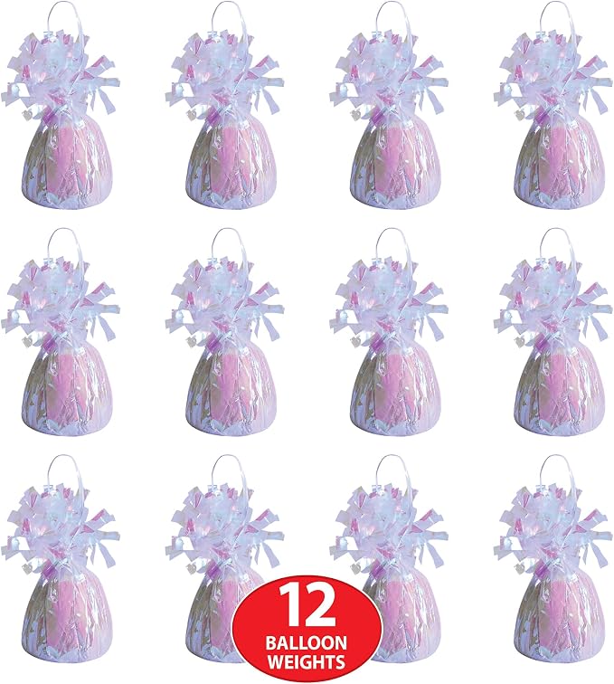 Beistle 50804-OP Opalescent Metallic Wrapped Balloon Weights, 6 Ounces - Image 4