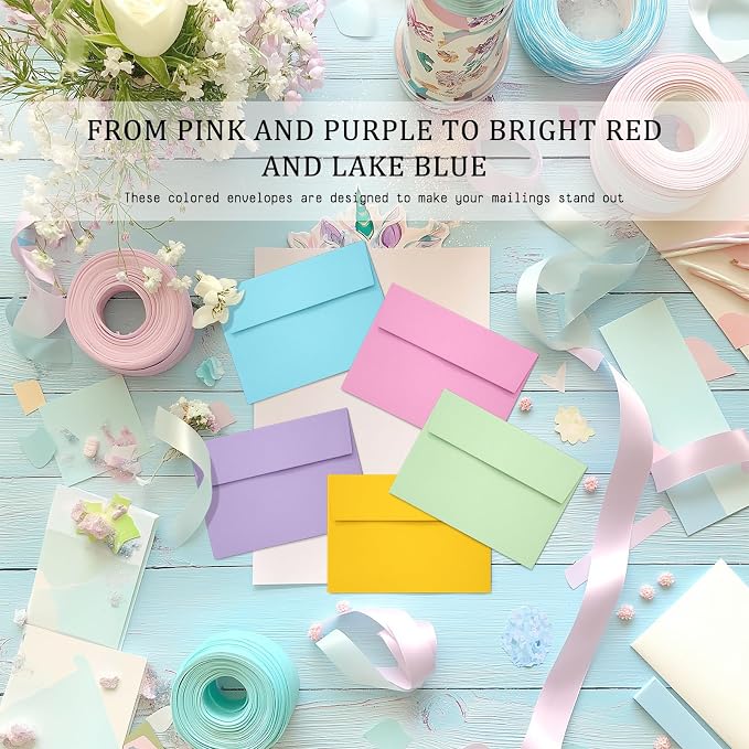 Slapaflife 50 Pack 5x7 Envelopes, 5x7 Colored Self-Seal Envelopes - Image 6