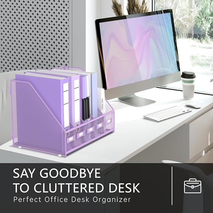 DALTACK Desk Organizers Metal Magazine File Holder - Image 5