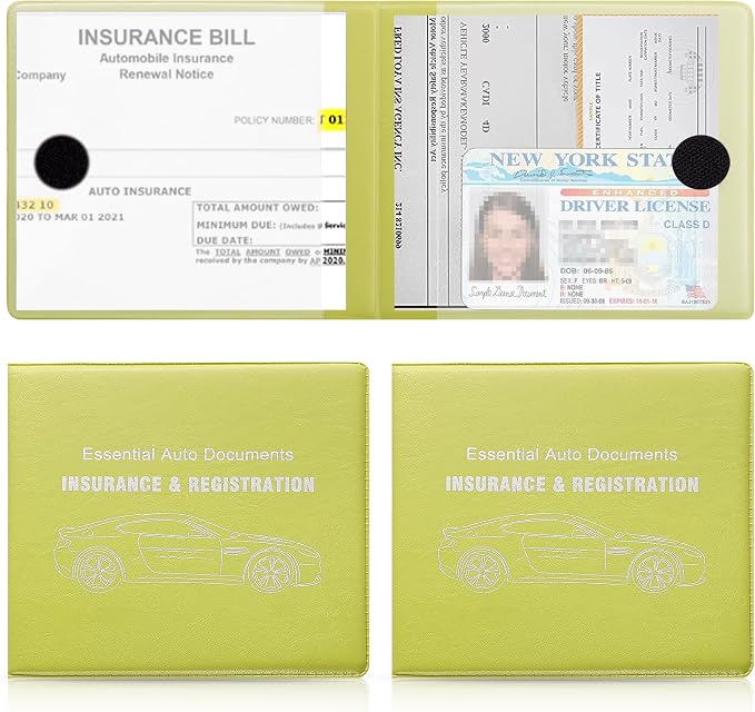 UYYE Car Registration and Insurance Card Holder, Vehicle Glove Box Car Organizer by UYYE