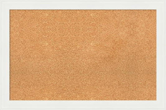 Amanti Art Natural Cork Board for Wall, 23x35 Vision Board with White Frame, Large Corkboard Office Decor for Home Organization, Casual Corkboard Pinboard to Display Items for Home Organization in-DeskLoop Office