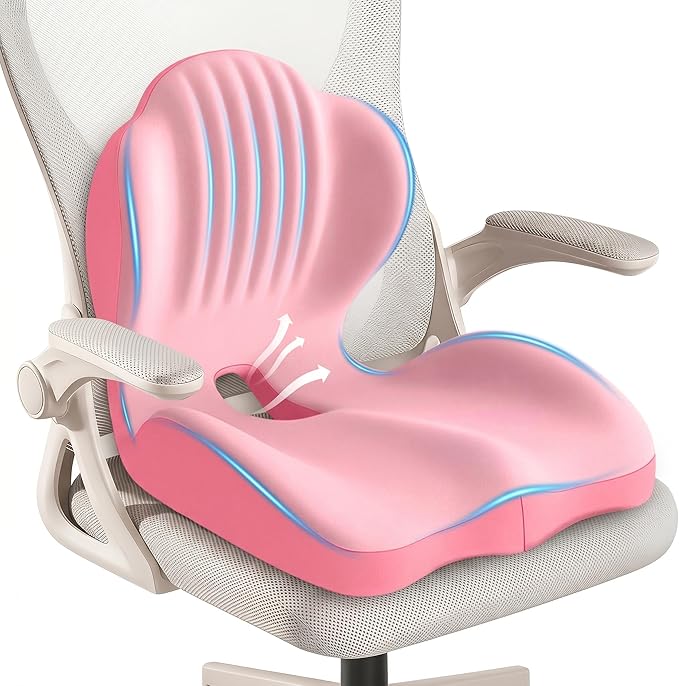 Ergonomic Lumbar & Seat Support Cushion, 2-in-1 Memory Foam Cushion by LVGREEEN