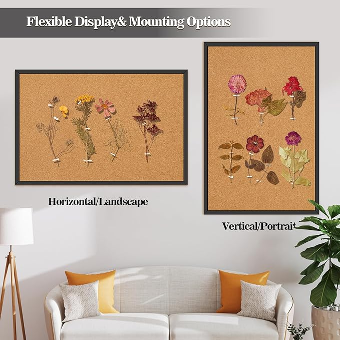 Miratino Large Bulletin Board, 36 "x 24" Cork Boards for Walls with Black Frame, Pin Display Board Vision Board for Home School Office Decor…-DeskLoop Office