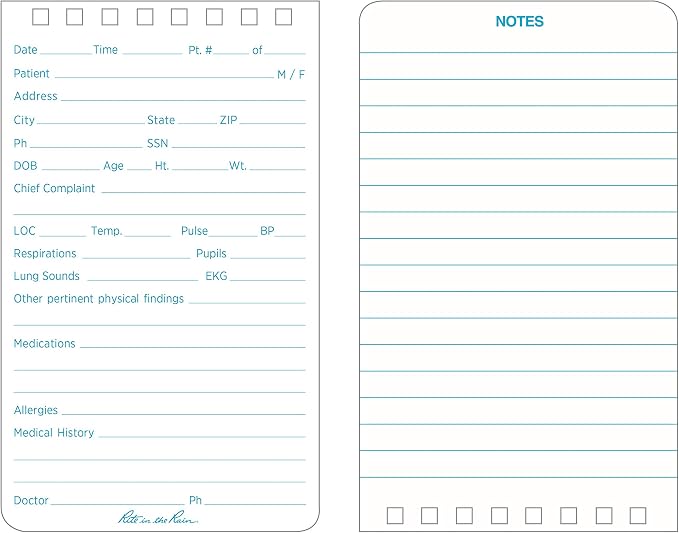 Rite in the Rain Weatherproof EMS Notebook, Vital Stats Pages, 3 Pack - Image 7