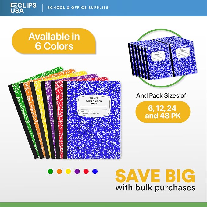 Composition Notebook Wide Ruled Composition Notebooks Bulk Blue Marble Hard - Image 2