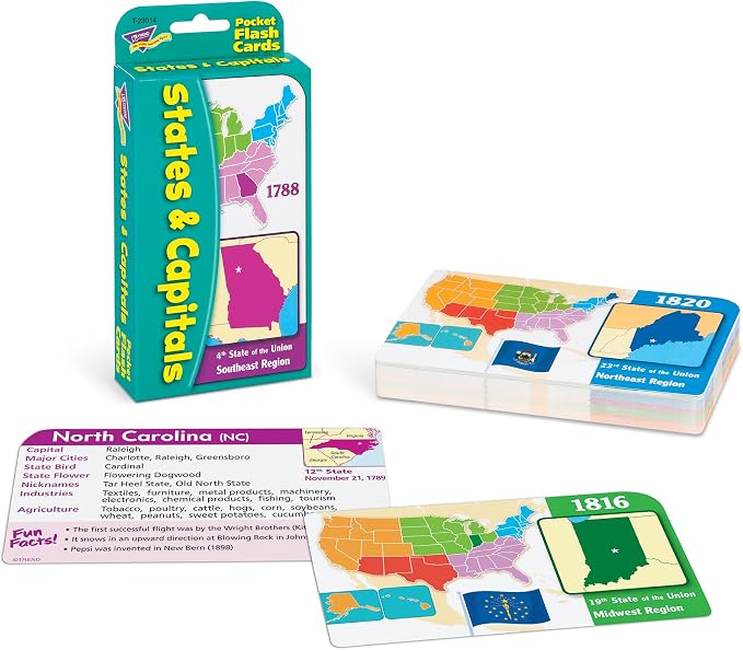 States & Capitals Pocket Flash Cards - Image 3
