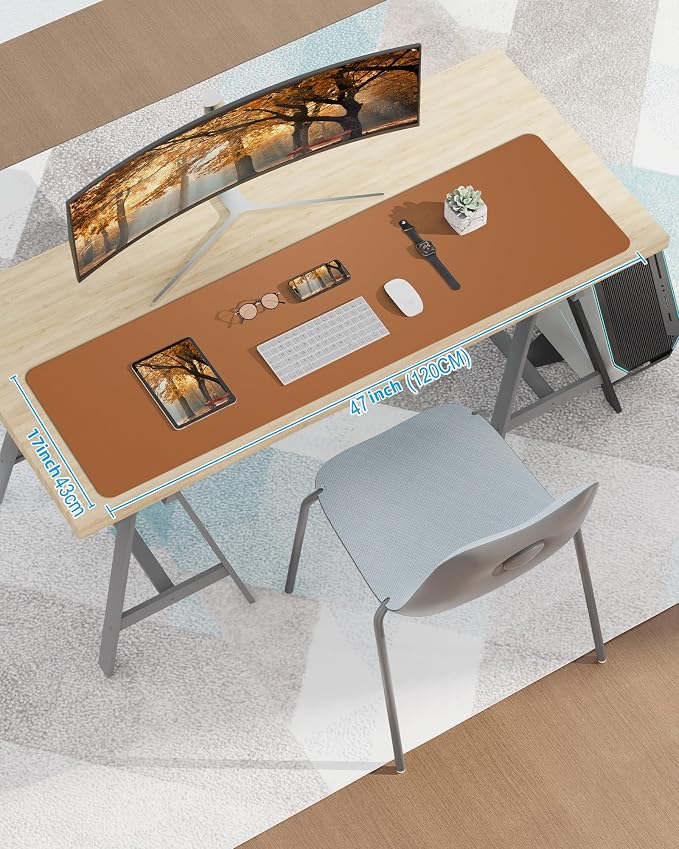 AFIING Leather Desk Pad Protector, Mouse Pad, Office Desk Mat, Non-Slip PU - Image 7