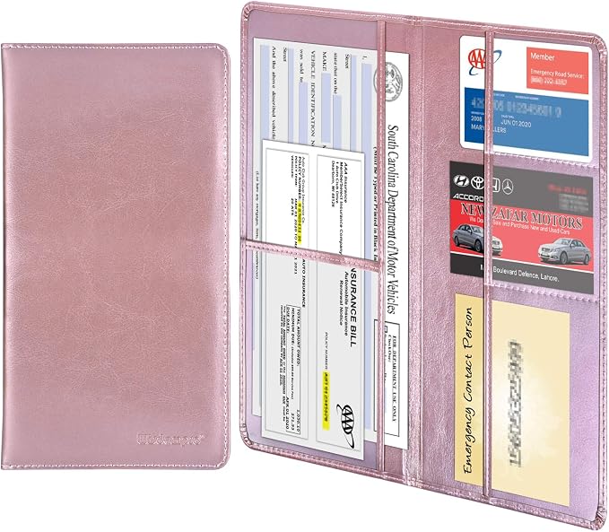 Wisdompro Car Document Holder Organiser, PU Leather Vehicle Insurance and by Wisdompro
