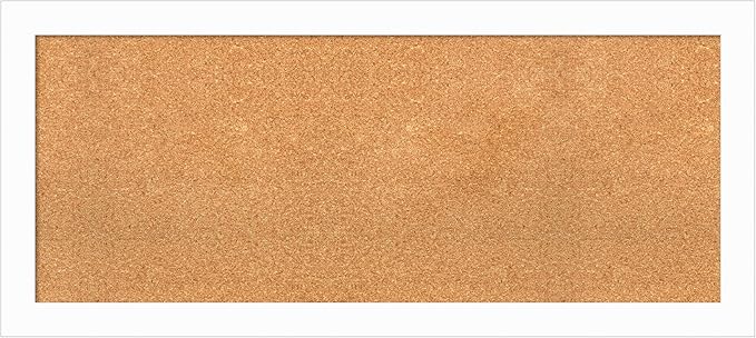 Amanti Art Natural Cork Board for Wall, 19x43 Vision Board with White Frame, Large Corkboard Office Decor for Home Organization, Casual Corkboard Pinboard to Display Items for Home Organization in-DeskLoop Office