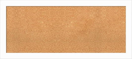 Amanti Art Natural Cork Board for Wall, 19x43 Vision Board with White Frame, Large Corkboard Office Decor for Home Organization, Casual Corkboard Pinboard to Display Items for Home Organization in-DeskLoop Office