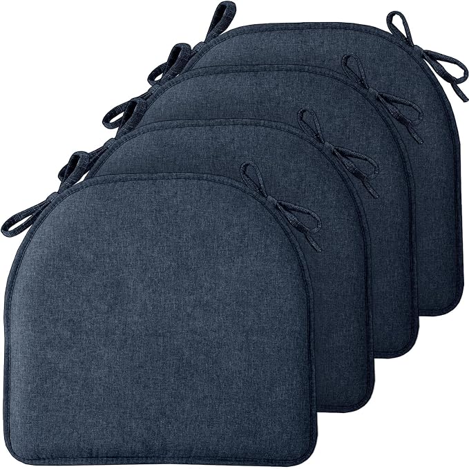 TushGuard Chair Cushions, 4 Pack Memory Foam Chair Pads, Thin Seat Cushion by TushGuardSeatCushonsPillows