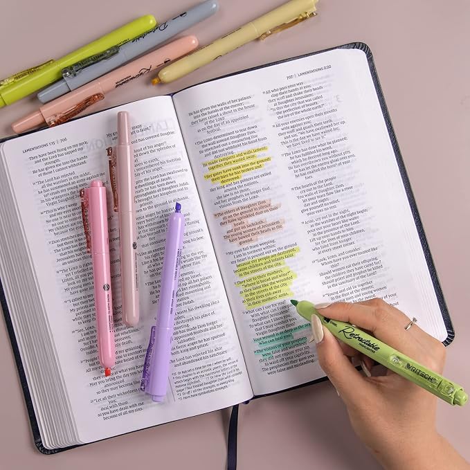 WRITECH Retractable Bible Highlighters Assorted: Pastel Colors No Bleed - Image 7