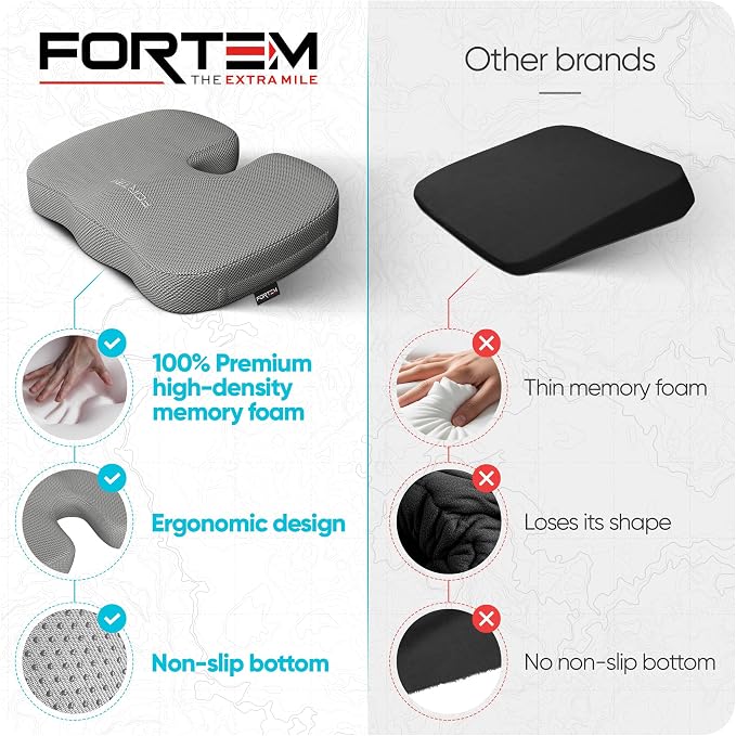 FORTEM Seat Cushion, Office Chair Cushion, Memory Foam Car Seat Cushions - Image 8