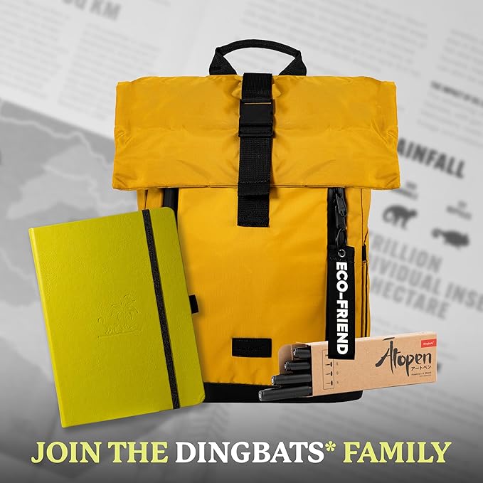 Dingbats* Earth Dotted Writing Journal Notebook A5 - Vegan Leather Hardcover - Ideal for Work, Travel - Pocket, Elastic Closure & Bookmark-DeskLoop Office