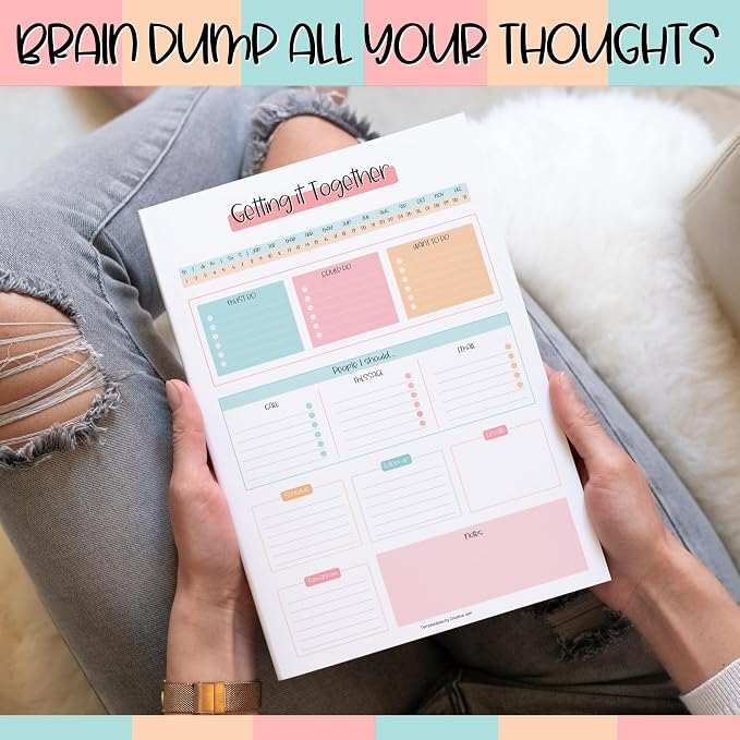 Templatables Brain Dump Notepad, To Do List Desk Pad, Productivity Planner - Image 6