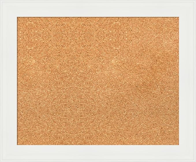 Amanti Art Natural Cork Board for Wall, 19x23 Vision Board with White Frame, Small Corkboard Office Decor for Home Organization, Casual Corkboard Pinboard to Display Items for Home Organization in-DeskLoop Office