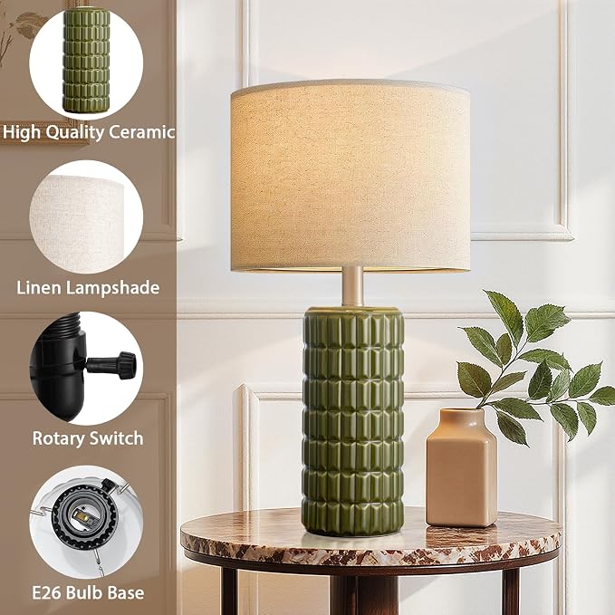 23" Modern Ceramic Table Lamps Set of 2 - Image 4