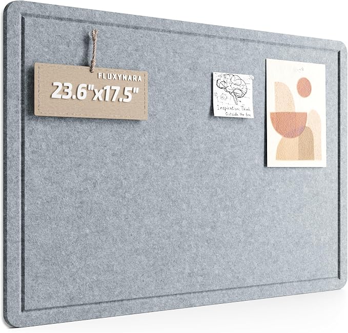 Fluxynara Bulletin Board, 23.6" x 17.5" Cork Board Alternative by FLUXYNARA